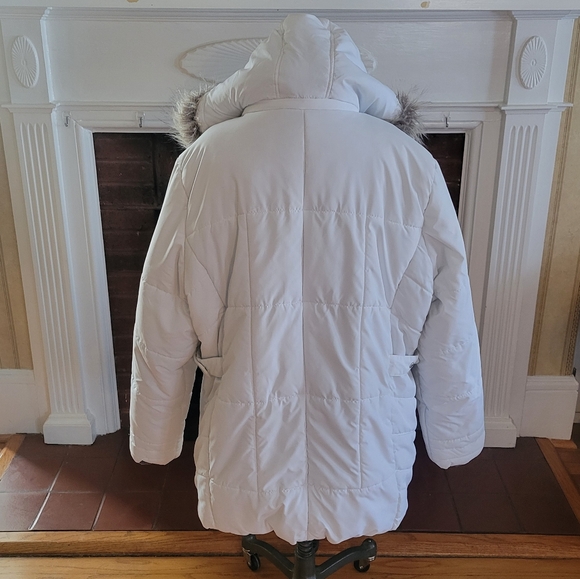 FREE TECH White Puffer Hooded Jacket Size 2X 18W/20W - Picture 2 of 14